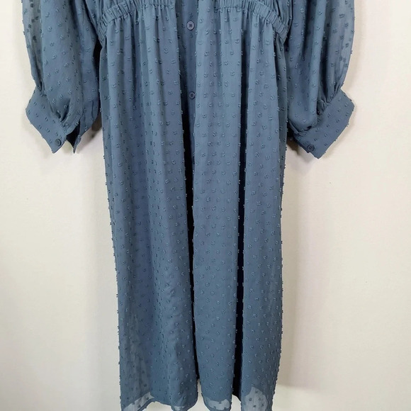 Oak + Fort  Swissdot Midi Dark Turquoise Dress - Picture 9 of 15